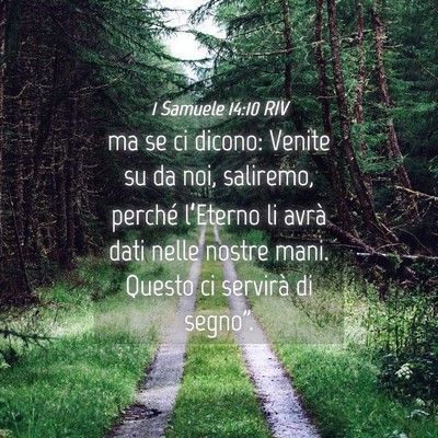 Picture 04 - 1 Samuele 14:10 RIV - ma se ci dicono: Venite su da noi, saliremo, - Bible Verse Picture