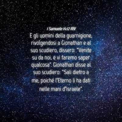Picture 04 - 1 Samuele 14:12 RIV - E gli uomini della guarnigione, rivolgendosi a - Bible Verse Picture