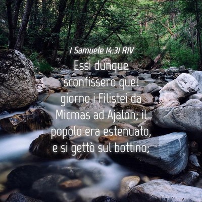 Picture 04 - 1 Samuele 14:31 RIV - Essi dunque sconfissero quel giorno i Filistei da - Bible Verse Picture