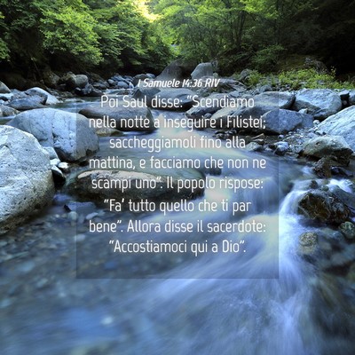 Picture 04 - 1 Samuele 14:36 RIV - Poi Saul disse: “Scendiamo nella notte a - Bible Verse Picture