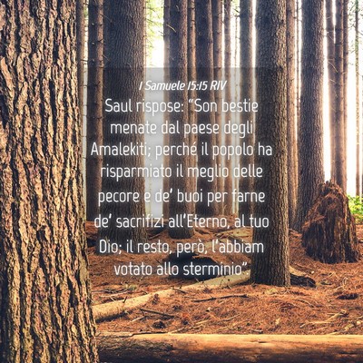 Picture 04 - 1 Samuele 15:15 RIV - Saul rispose: “Son bestie menate dal paese - Bible Verse Picture