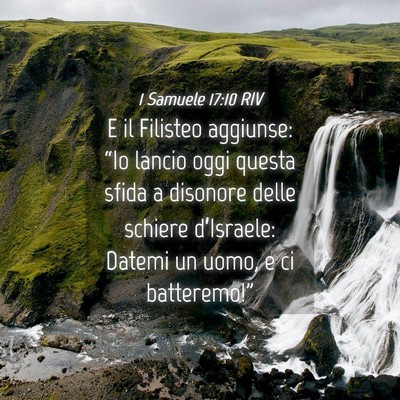 Picture 04 - 1 Samuele 17:10 RIV - E il Filisteo aggiunse: “Io lancio oggi questa - Bible Verse Picture