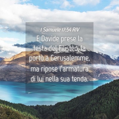 Picture 04 - 1 Samuele 17:54 RIV - E Davide prese la testa del Filisteo, la portò a - Bible Verse Picture