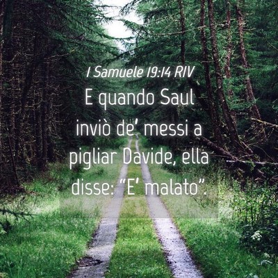Picture 04 - 1 Samuele 19:14 RIV - E quando Saul inviò de’ messi a pigliar - Bible Verse Picture