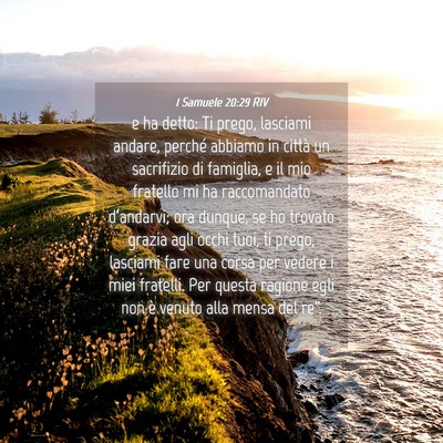 Picture 04 - 1 Samuele 20:29 RIV - e ha detto: Ti prego, lasciami andare, perché - Bible Verse Picture