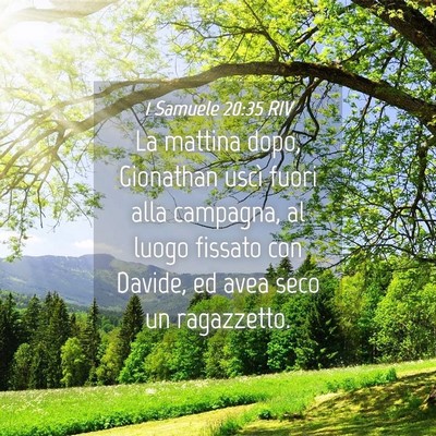 Picture 04 - 1 Samuele 20:35 RIV - La mattina dopo, Gionathan uscì fuori alla - Bible Verse Picture