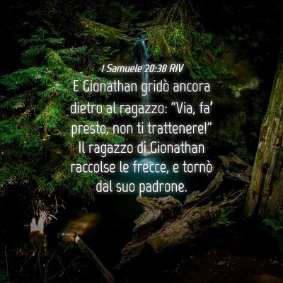 Picture 04 - 1 Samuele 20:38 RIV - E Gionathan gridò ancora dietro al ragazzo: - Bible Verse Picture