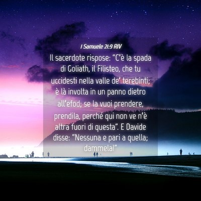 Picture 04 - 1 Samuele 21:9 RIV - Il sacerdote rispose: “C’è la spada di - Bible Verse Picture