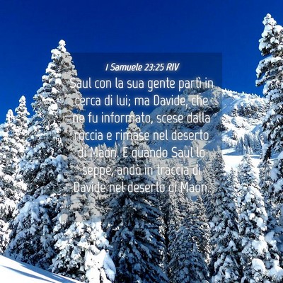Picture 04 - 1 Samuele 23:25 RIV - Saul con la sua gente partì in cerca di lui; ma - Bible Verse Picture