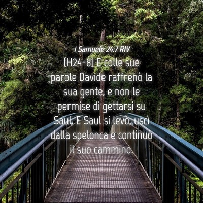 Picture 04 - 1 Samuele 24:7 RIV - (H24-8) E colle sue parole Davide raffrenò la - Bible Verse Picture