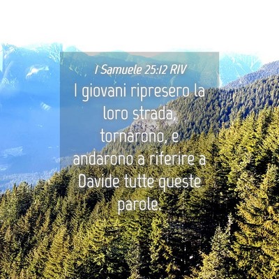 Picture 04 - 1 Samuele 25:12 RIV - I giovani ripresero la loro strada, tornarono, e - Bible Verse Picture