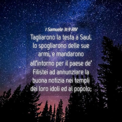 Picture 04 - 1 Samuele 31:9 RIV - Tagliarono la testa a Saul, lo spogliarono delle - Bible Verse Picture