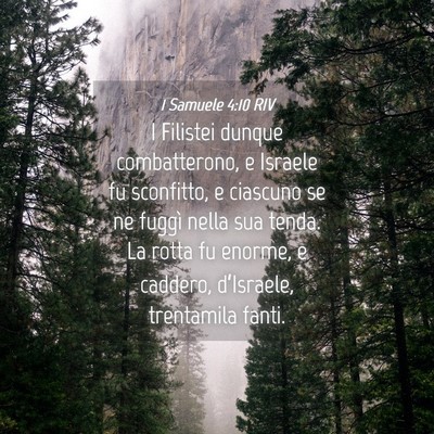 Picture 04 - 1 Samuele 4:10 RIV - I Filistei dunque combatterono, e Israele fu - Bible Verse Picture