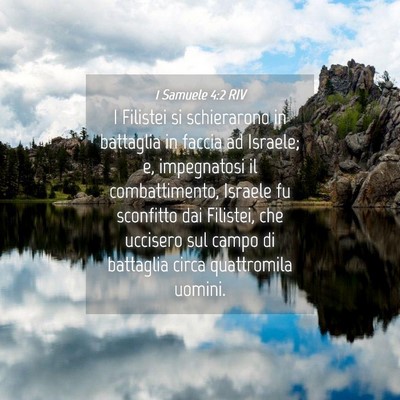 Picture 04 - 1 Samuele 4:2 RIV - I Filistei si schierarono in battaglia in faccia - Bible Verse Picture