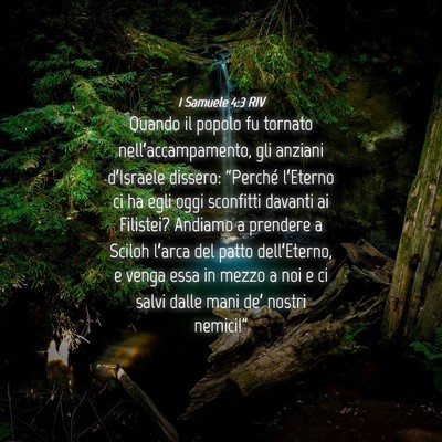 Picture 04 - 1 Samuele 4:3 RIV - Quando il popolo fu tornato nell’accampamento, - Bible Verse Picture