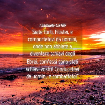 Picture 04 - 1 Samuele 4:9 RIV - Siate forti, Filistei, e comportatevi da uomini, - Bible Verse Picture