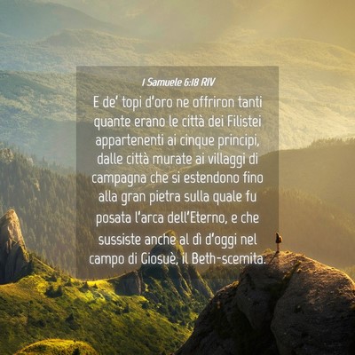 Picture 04 - 1 Samuele 6:18 RIV - E de’ topi d’oro ne offriron tanti quante - Bible Verse Picture