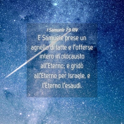 Picture 04 - 1 Samuele 7:9 RIV - E Samuele prese un agnello di latte e l’offerse - Bible Verse Picture