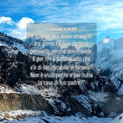 Picture 04 - 1 Samuele 9:20 RIV - E quanto alle asine smarrite tre giorni fa, non - Bible Verse Picture