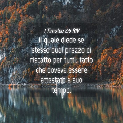 Picture 04 - 1 Timoteo 2:6 RIV - il quale diede se stesso qual prezzo di riscatto - Bible Verse Picture
