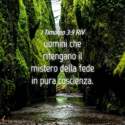 Picture 04 - 1 Timoteo 3:9 RIV - uomini che ritengano il mistero della fede in - Bible Verse Picture