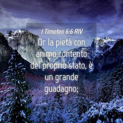 Picture 04 - 1 Timoteo 6:6 RIV - Or la pietà con animo contento del proprio - Bible Verse Picture