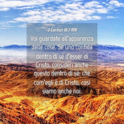 Picture 04 - 2 Corinzi 10:7 RIV - Voi guardate all’apparenza delle cose. Se uno - Bible Verse Picture
