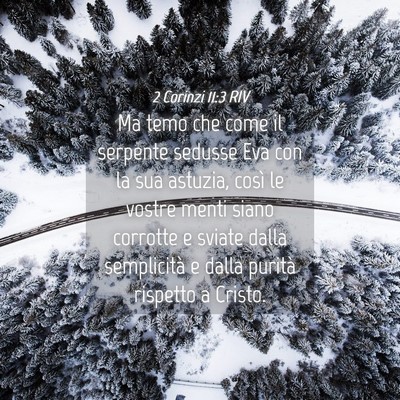 Picture 04 - 2 Corinzi 11:3 RIV - Ma temo che come il serpente sedusse Eva con la - Bible Verse Picture