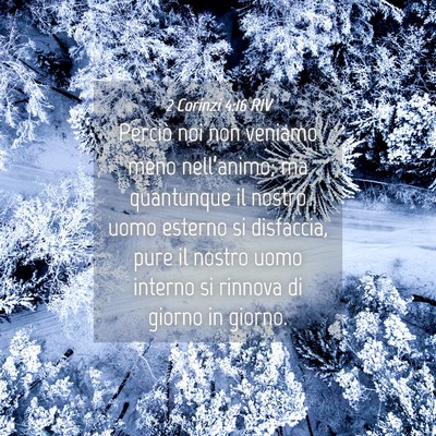 Picture 04 - 2 Corinzi 4:16 RIV - Perciò noi non veniamo meno nell’animo; ma - Bible Verse Picture