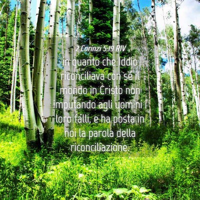 Picture 04 - 2 Corinzi 5:19 RIV - in quanto che Iddio riconciliava con sé il mondo - Bible Verse Picture