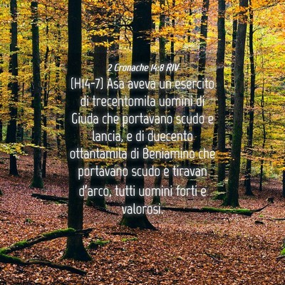 Picture 04 - 2 Cronache 14:8 RIV - (H14-7) Asa aveva un esercito di trecentomila - Bible Verse Picture