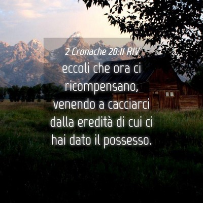 Picture 04 - 2 Cronache 20:11 RIV - eccoli che ora ci ricompensano, venendo a - Bible Verse Picture