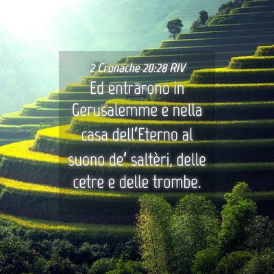 Picture 04 - 2 Cronache 20:28 RIV - Ed entrarono in Gerusalemme e nella casa - Bible Verse Picture
