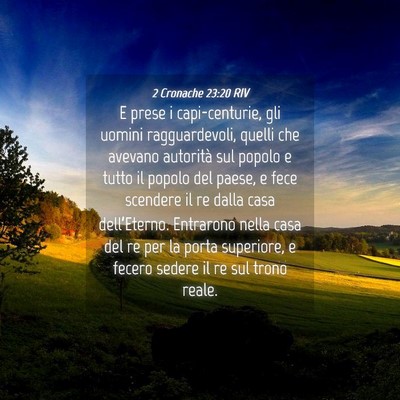 Picture 04 - 2 Cronache 23:20 RIV - E prese i capi-centurie, gli uomini - Bible Verse Picture