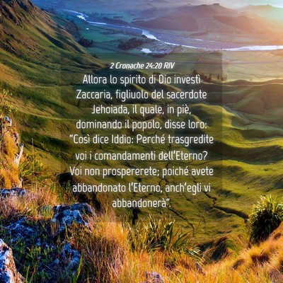 Picture 04 - 2 Cronache 24:20 RIV - Allora lo spirito di Dio investì Zaccaria, - Bible Verse Picture