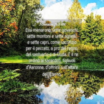 Picture 04 - 2 Cronache 29:21 RIV - Essi menarono sette giovenchi, sette montoni e - Bible Verse Picture