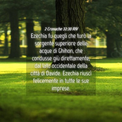 Picture 04 - 2 Cronache 32:30 RIV - Ezechia fu quegli che turò la sorgente superiore - Bible Verse Picture