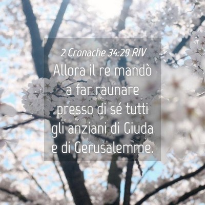 Picture 04 - 2 Cronache 34:29 RIV - Allora il re mandò a far raunare presso di sé - Bible Verse Picture