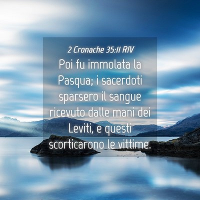 Picture 04 - 2 Cronache 35:11 RIV - Poi fu immolata la Pasqua; i sacerdoti sparsero - Bible Verse Picture