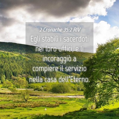 Picture 04 - 2 Cronache 35:2 RIV - Egli stabilì i sacerdoti nei loro uffici, e li - Bible Verse Picture