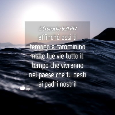 Picture 04 - 2 Cronache 6:31 RIV - affinché essi ti temano e camminino nelle tue - Bible Verse Picture