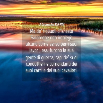 Picture 04 - 2 Cronache 8:9 RIV - Ma de’ figliuoli d’Israele Salomone non - Bible Verse Picture