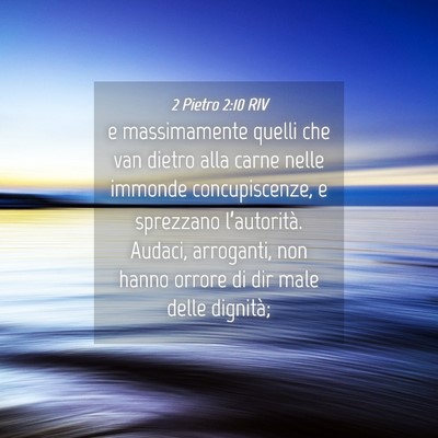 Picture 04 - 2 Pietro 2:10 RIV - e massimamente quelli che van dietro alla carne - Bible Verse Picture