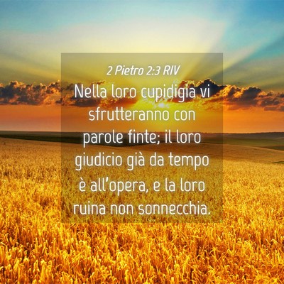 Picture 04 - 2 Pietro 2:3 RIV - Nella loro cupidigia vi sfrutteranno con parole - Bible Verse Picture