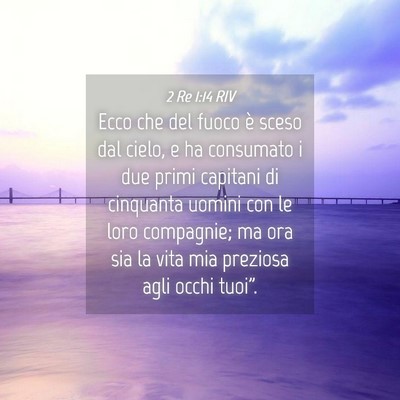 Picture 04 - 2 Re 1:14 RIV - Ecco che del fuoco è sceso dal cielo, e ha - Bible Verse Picture