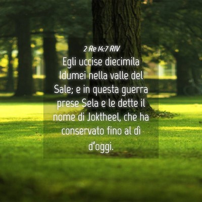 Picture 04 - 2 Re 14:7 RIV - Egli uccise diecimila Idumei nella valle del - Bible Verse Picture
