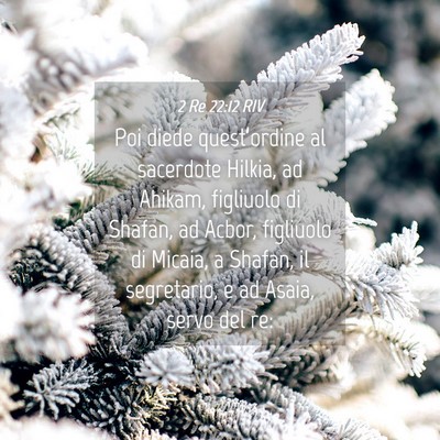 Picture 04 - 2 Re 22:12 RIV - Poi diede quest’ordine al sacerdote Hilkia, ad - Bible Verse Picture
