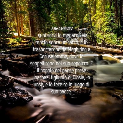 Picture 04 - 2 Re 23:30 RIV - I suoi servi lo menaron via morto sopra un carro, - Bible Verse Picture