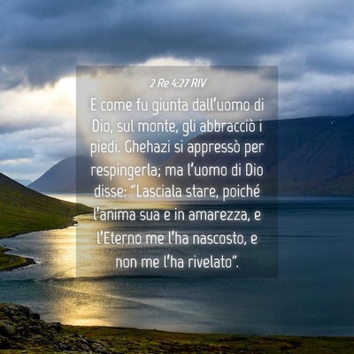 Picture 04 - 2 Re 4:27 RIV - E come fu giunta dall’uomo di Dio, sul monte, - Bible Verse Picture