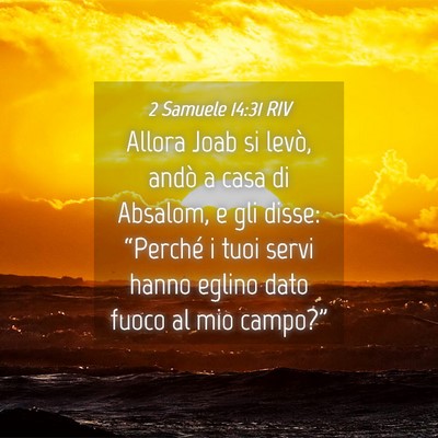 Picture 04 - 2 Samuele 14:31 RIV - Allora Joab si levò, andò a casa di Absalom, e - Bible Verse Picture